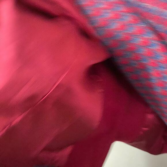 Pendleton Vintage Red & Blue Houndstooth Wool Blazer Jacket Button Closure Sz 14 - Picture 9 of 10